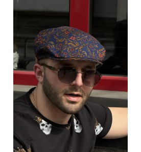 Ornate Floral Flat Cap –...