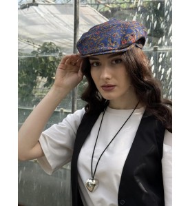 Ornate Floral Flat Cap –...