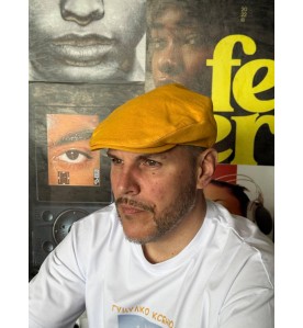 Mustard Yellow Flat Cap –...
