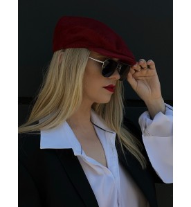 Red Corduroy Flat Cap –...