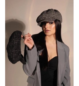 Herringbone Newsboy Cap –...
