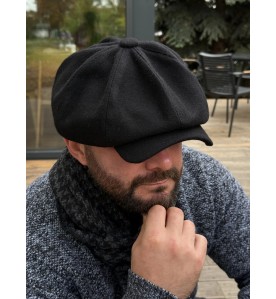 Black Newsboy Cap – Classic...