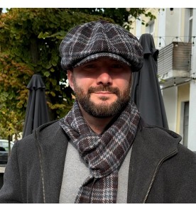 Dark Plaid Newsboy Cap –...