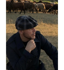 Gray Plaid Newsboy Cap –...